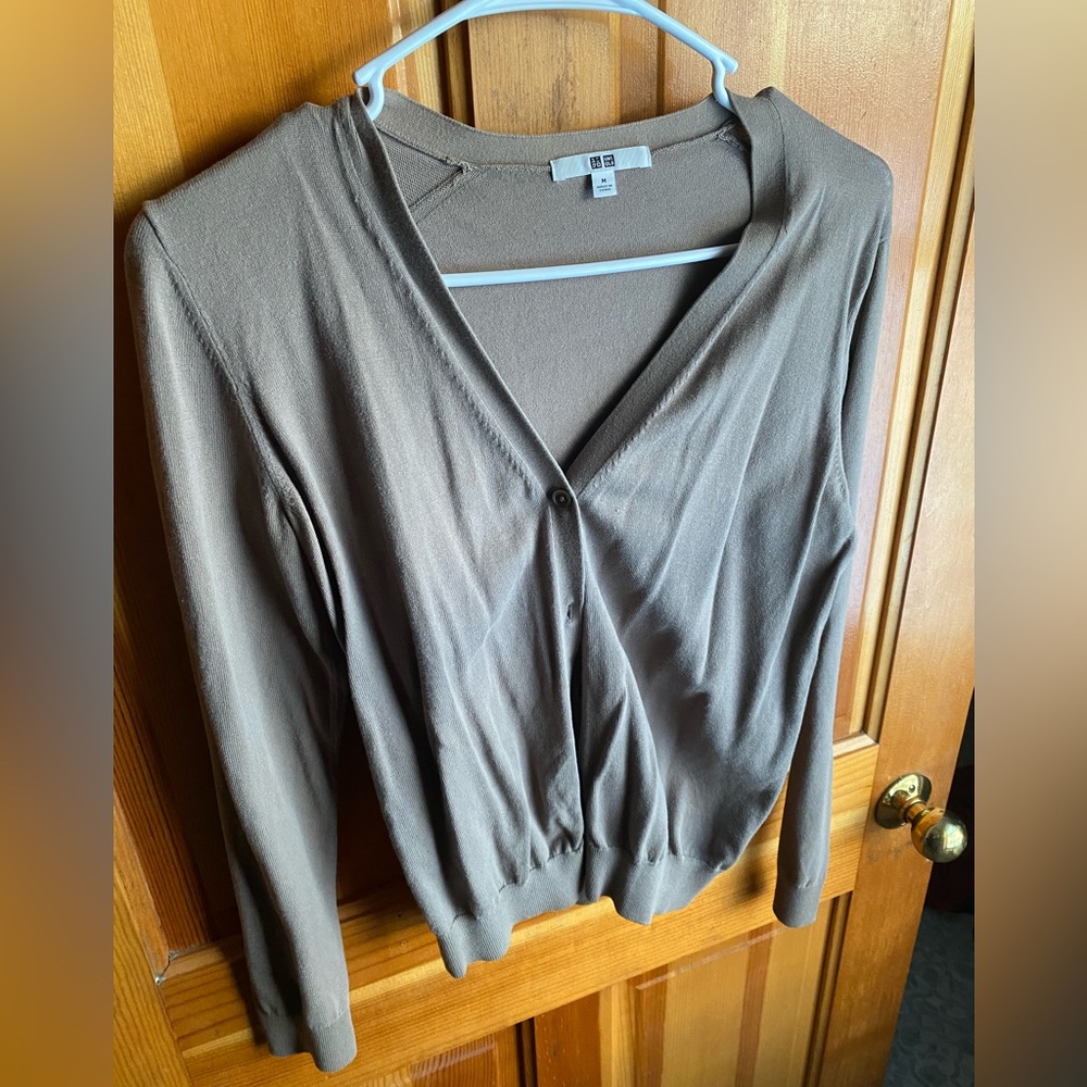 Uniqlo Women’s Light Brown 100% Cotton Cardigan